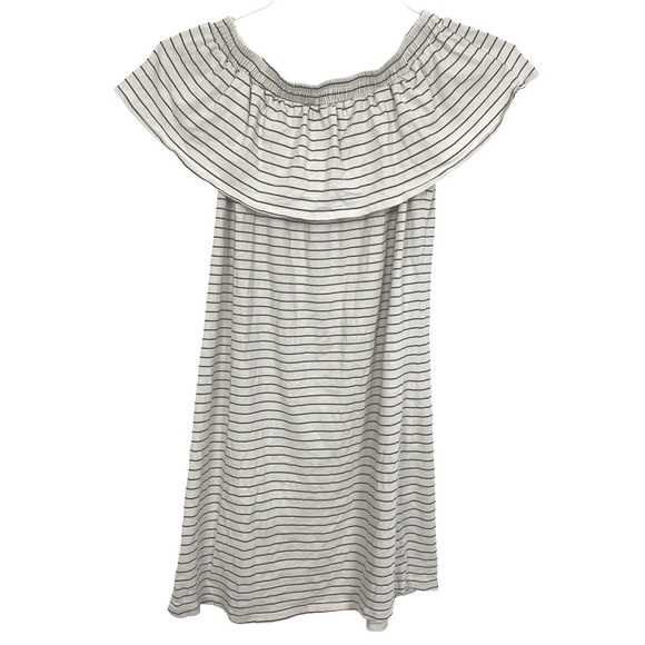 Sundry Off The Shoulder Striped Mini Cotton Summer Dress - Picture 6 of 13